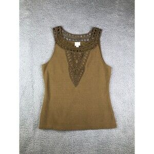 Anthropologie brand Postage Stamp sleeveless top medium olive green